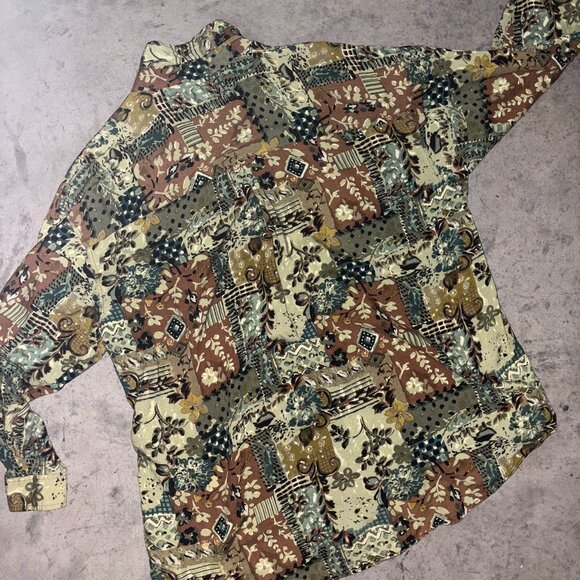 Vintage Plus Factor Green Abstract Floral Blouse - Picture 3 of 6